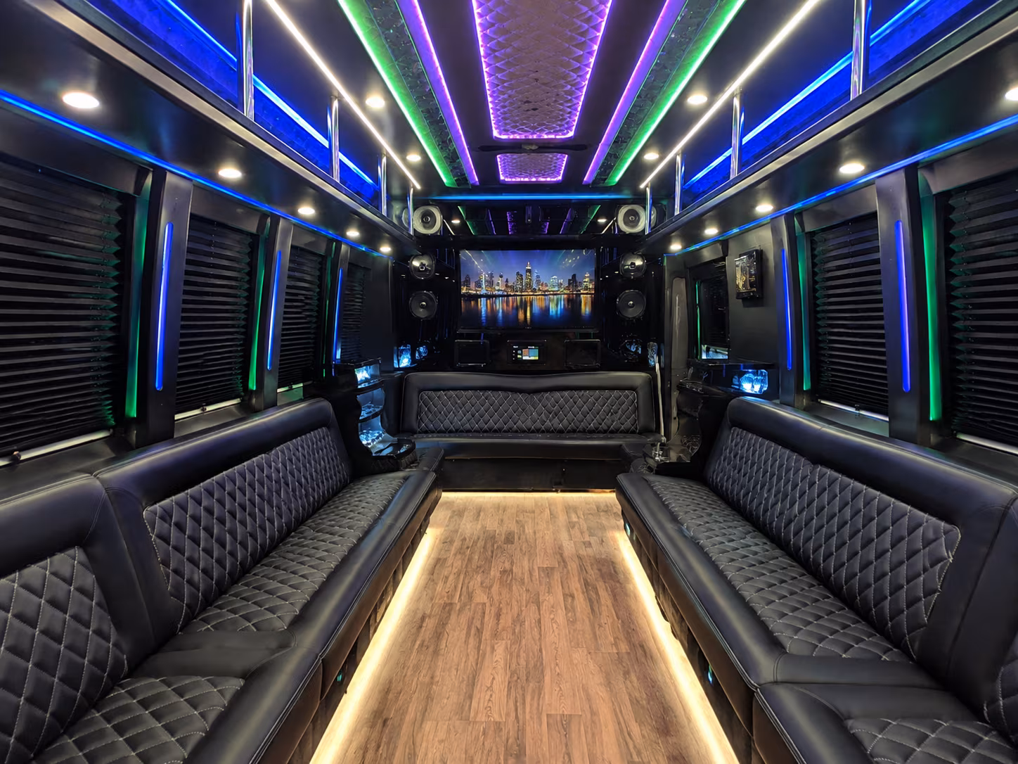 ontario 25 passenger party bus interior