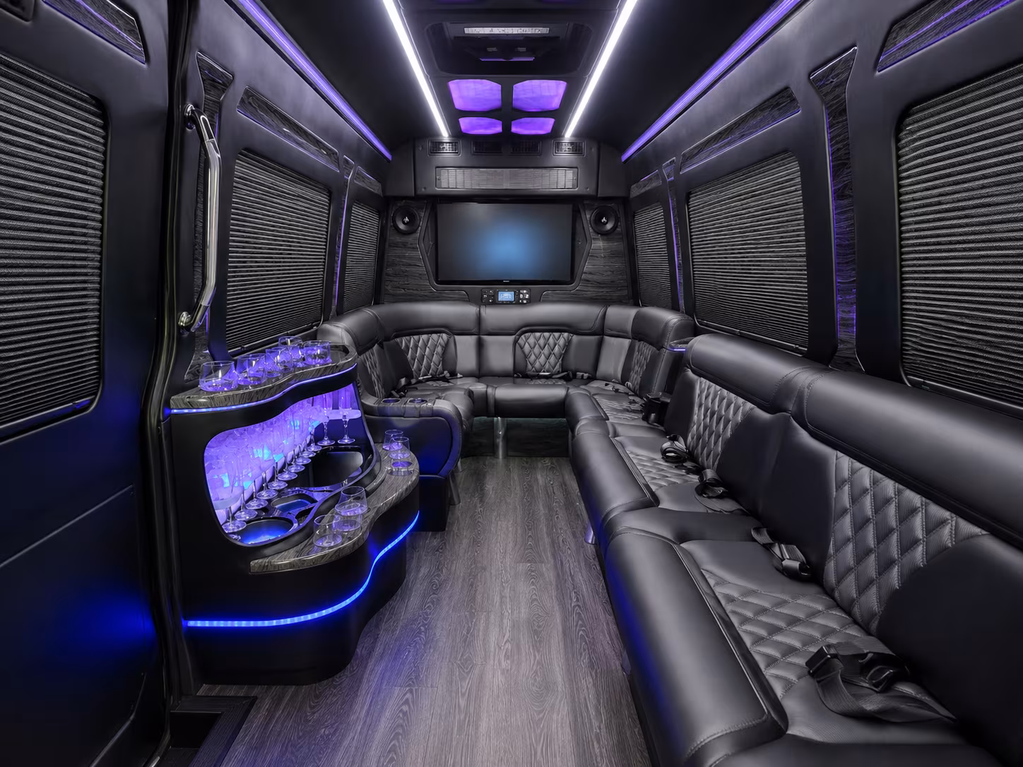 ontario 28 passenger party bus interior